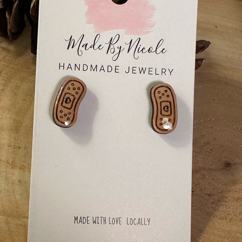 Hand Crafted Brown Earrings
